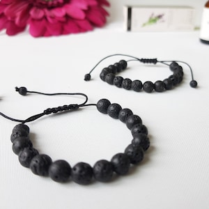 Kids lava stone bracelet, oil diffuser, adjustable aromatherapy wristband, anxiety, anti stress jewellery, gift for teenager, girl, boy