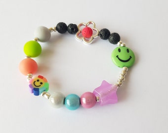 Kids sensory fidget bracelet, lava stone oil diffuser, children's anti stress jewellery,  stretchy fiddle, focus, relaxation bracelet