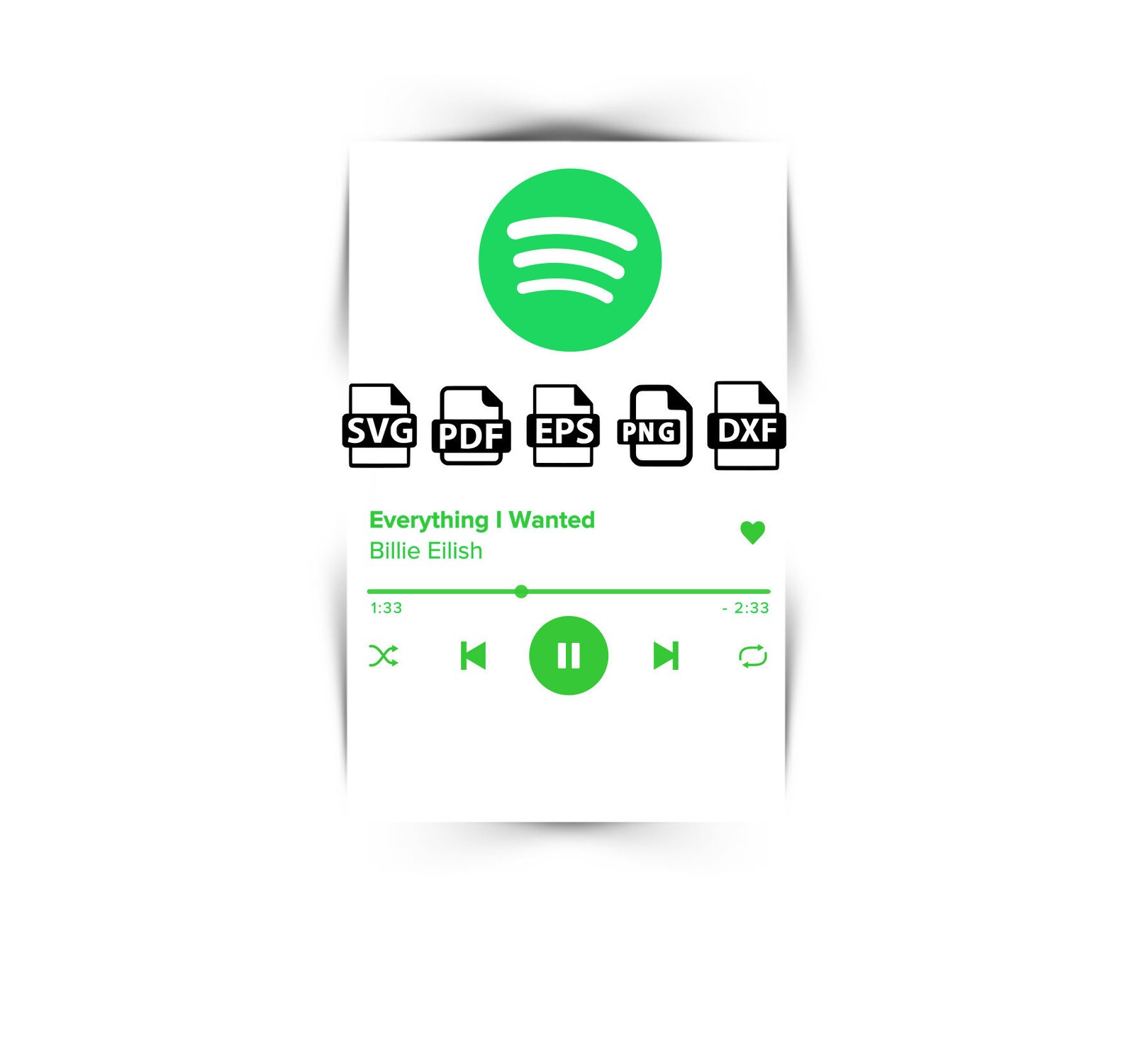Spotify Music Player Buttons Layout customizable SVG Cut | Etsy