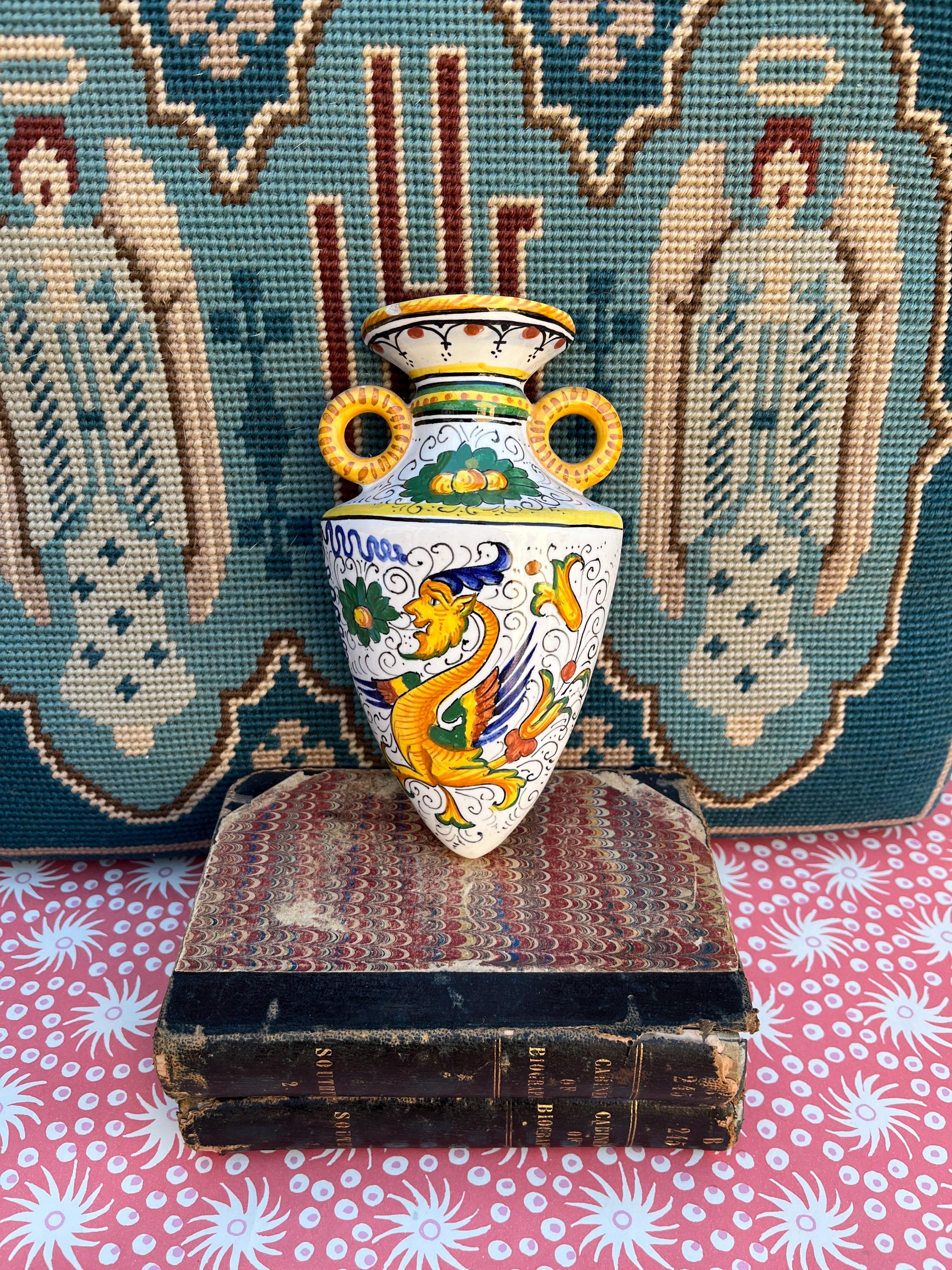 Vintage Italian ARS Deruta Majolica Wall Pocket Hand Painted ...