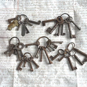 Collectietaak Lot van 35 geborgen antieke gietijzeren skeletsleutels ~ Stylingrekwisieten ~ Woondecoratie ~ Display