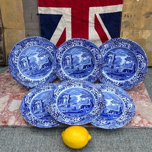 Vintage Set Of Six Spode Italian 19 cm Side Plates Tea Plates