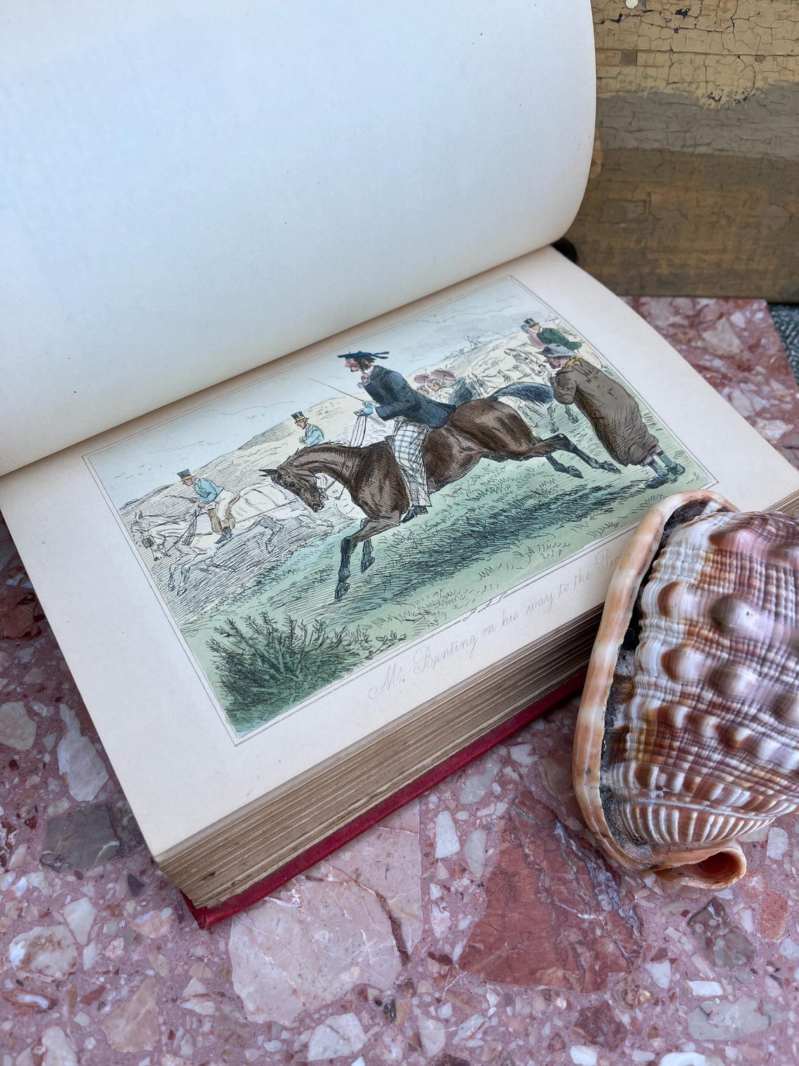 Antique c.1890 Plain Or Ringlets? Robert Surtees HB Book Illustrated With 12 Hand Coloured Steel Engravings By John Leech, photo 3 of 5