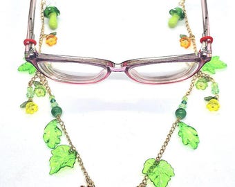 Green Shroomie Deluxe Gold Eyeglass Chain