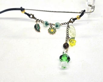 Green Shroomie Deluxe Bronze Eyeglass Charm Set, Set of 2