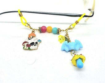 Cottage Gothic Whimsy Deluxe Gold Eyeglass Charm Set, Set of 2