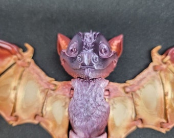 10,5" Wingspan Fruit Bat 3D imprimió el juguete articulado plástico de la persona agitada de Flexi del PLA