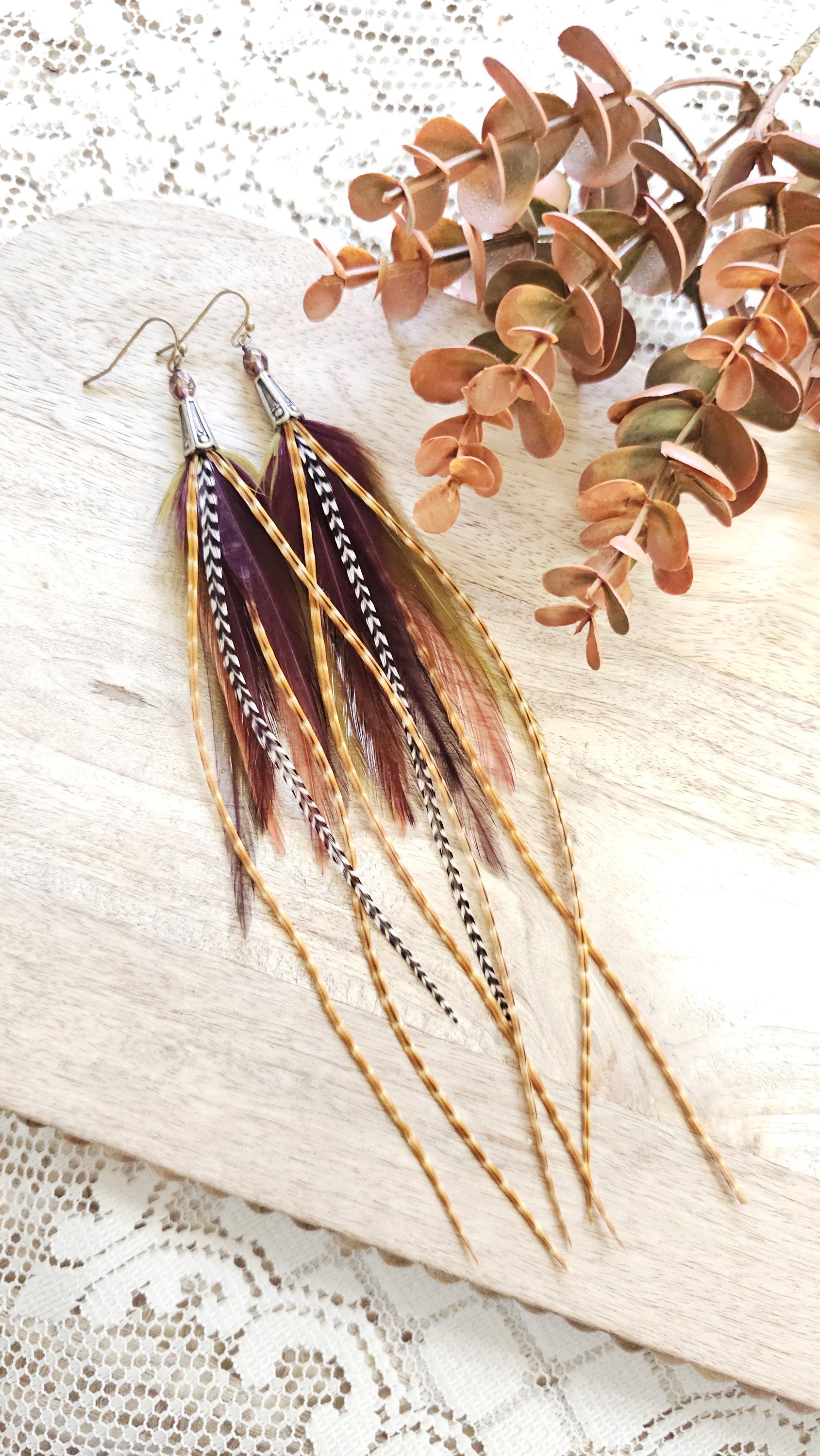 Handmade Earrings Feather Earrings For Girls 2025 Vintage Aztec - Main Image