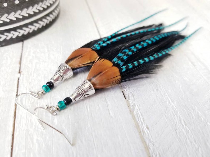 Feather Earrings/ Statement Earrings/ Boho Earrings/ Western Etsy