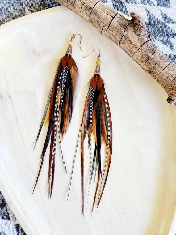 Western Feather Dangling Earrings – Bluetortoisewholesale