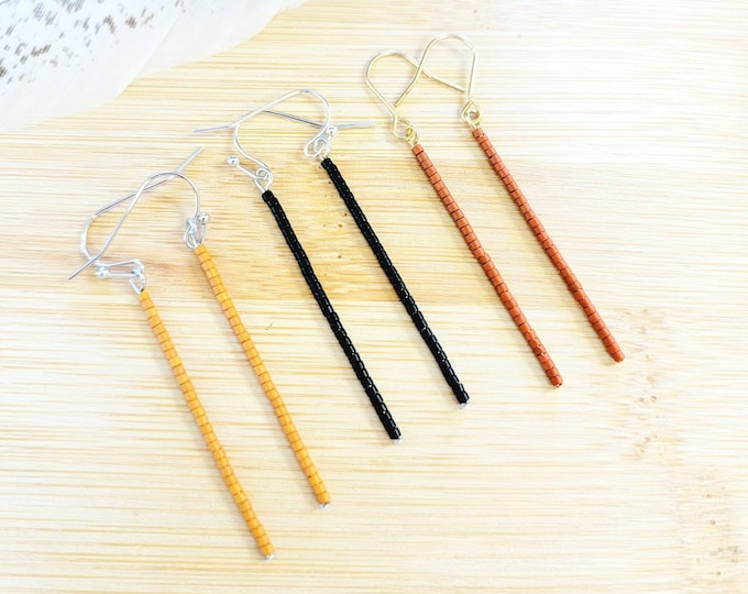 Seed bead earrings, boho earrings, western earrings, beaded boho earrings, minimalist earrings, gold beaded earrings, 14kt beaded earrings