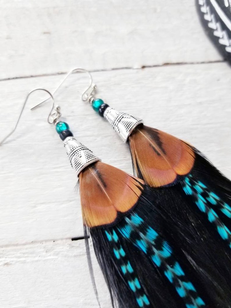 Feather Earrings/ Statement Earrings/ Boho Earrings/ Western Etsy