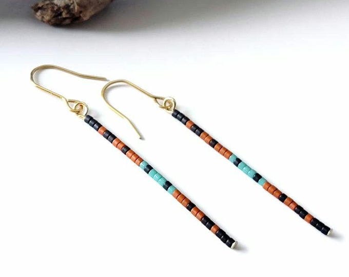 Seed bead earrings, boho earrings, western earrings, beaded boho earrings, minimalist earrings, red beaded earrings, black beaded earrings