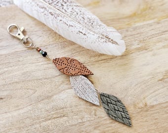 Boho Bag Charm: boho purse accessorie, leather purse charm, beaded bag charm, western bag charm, leather bag tassel, boho bag tassel