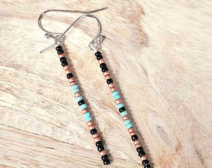 Seed bead earrings, boho earrings, western earrings, beaded boho earrings, minimalist earrings, gold beaded earrings, everyday earrings