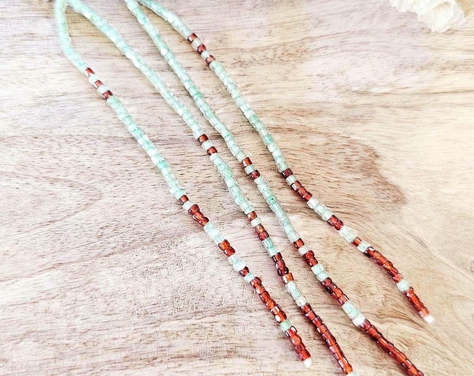 Vintage Seed Bead Earring, mint boho earrings, mint beaded earrings, red beaded earrings, vintage beads, fringe beaded earring, boho earring