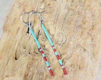 Seed bead earrings, boho earrings, western earrings, beaded boho earrings, minimalist earrings, gold beaded earrings, 14kt beaded earrings