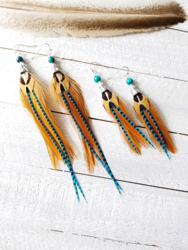 Feather Earrings Real Feather Earrings Bohoemian Earrings Etsy
