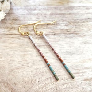 Seed bead earrings, boho earrings, western earrings, beaded boho earrings, minimalist earrings, gold beaded earrings, 14kt beaded earrings