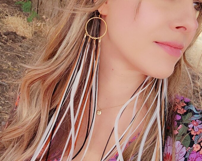 Extra Long Feather Earrings, white feather earrings, wedding earrings, western earrings, feather earrings, boho earrings, hair accessories