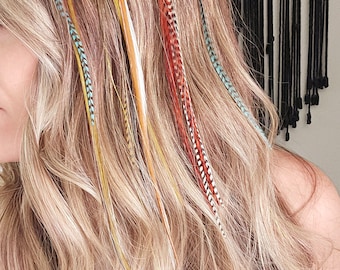 Feather Extensions, hair extensions, feather hair extensions, boho hair accessories, western hair accessories, boho hair clips, western clip