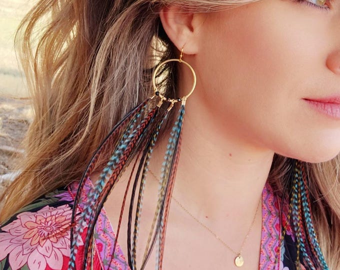 Long Feather Earrings, teal boho earrings, western earrings, boho earrings, feather earrings, long boho earrings, fall earrings, gifts