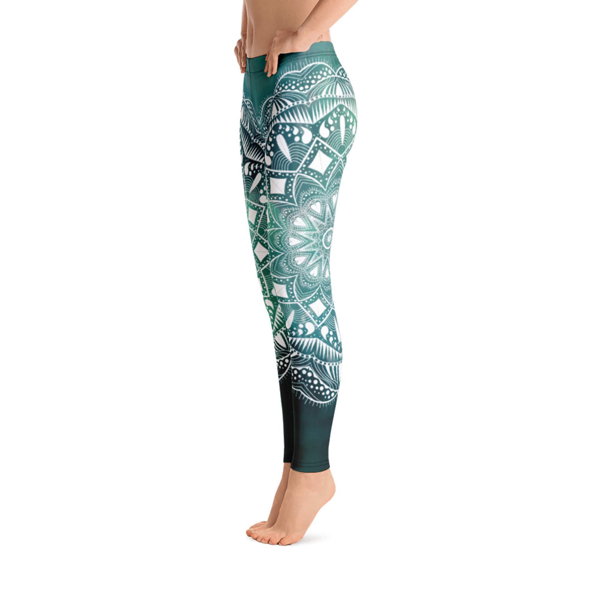 Discover Green mandala yoga leggings