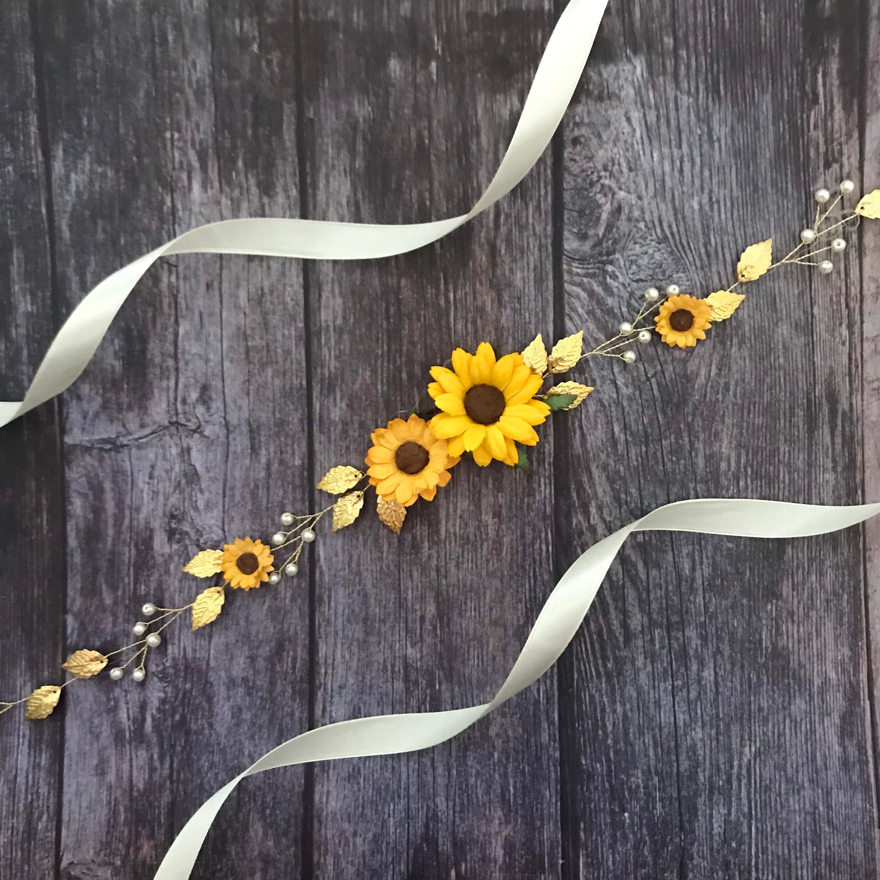 Sunflower belt Belt for dress with sunflowers Sunflower sash Etsy