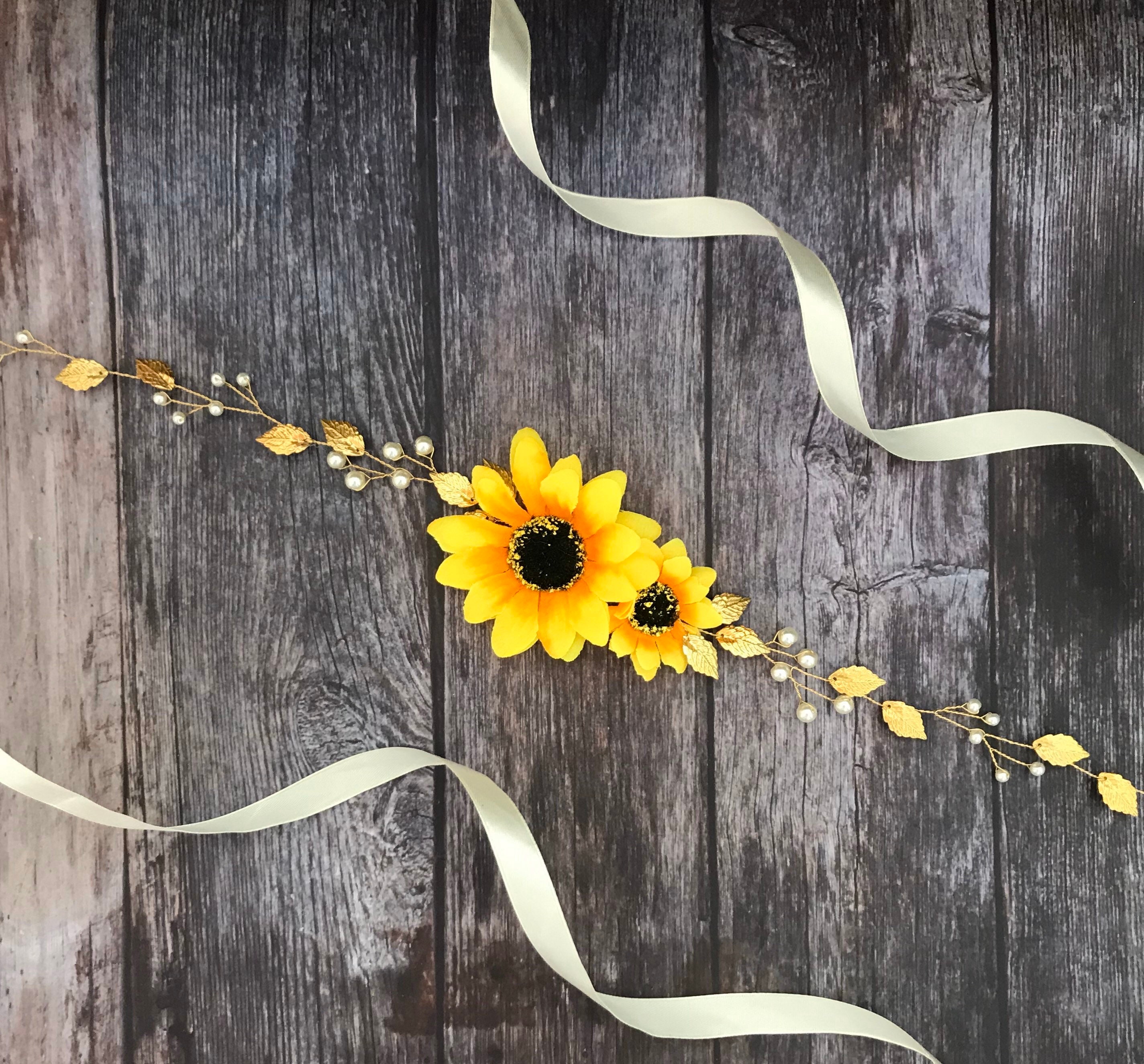 Sunflower sash Sunflower sash for dress Sunflower sash belt Etsy