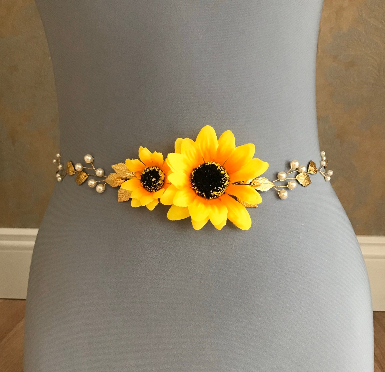 Sunflower sash Sunflower sash for dress Sunflower sash belt Etsy