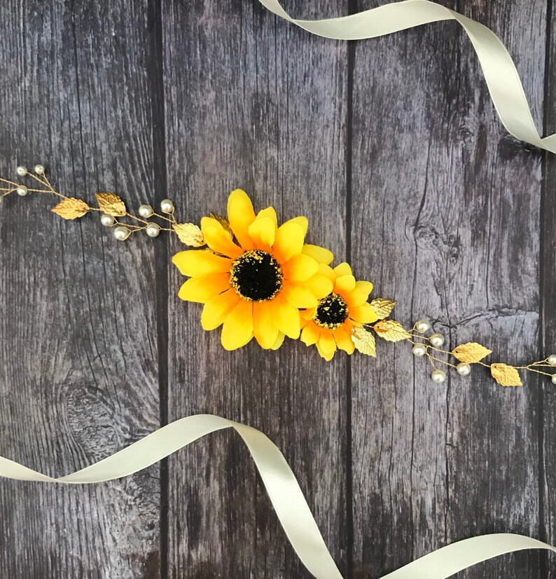 Sunflower sash Sunflower sash for dress Sunflower sash belt Etsy