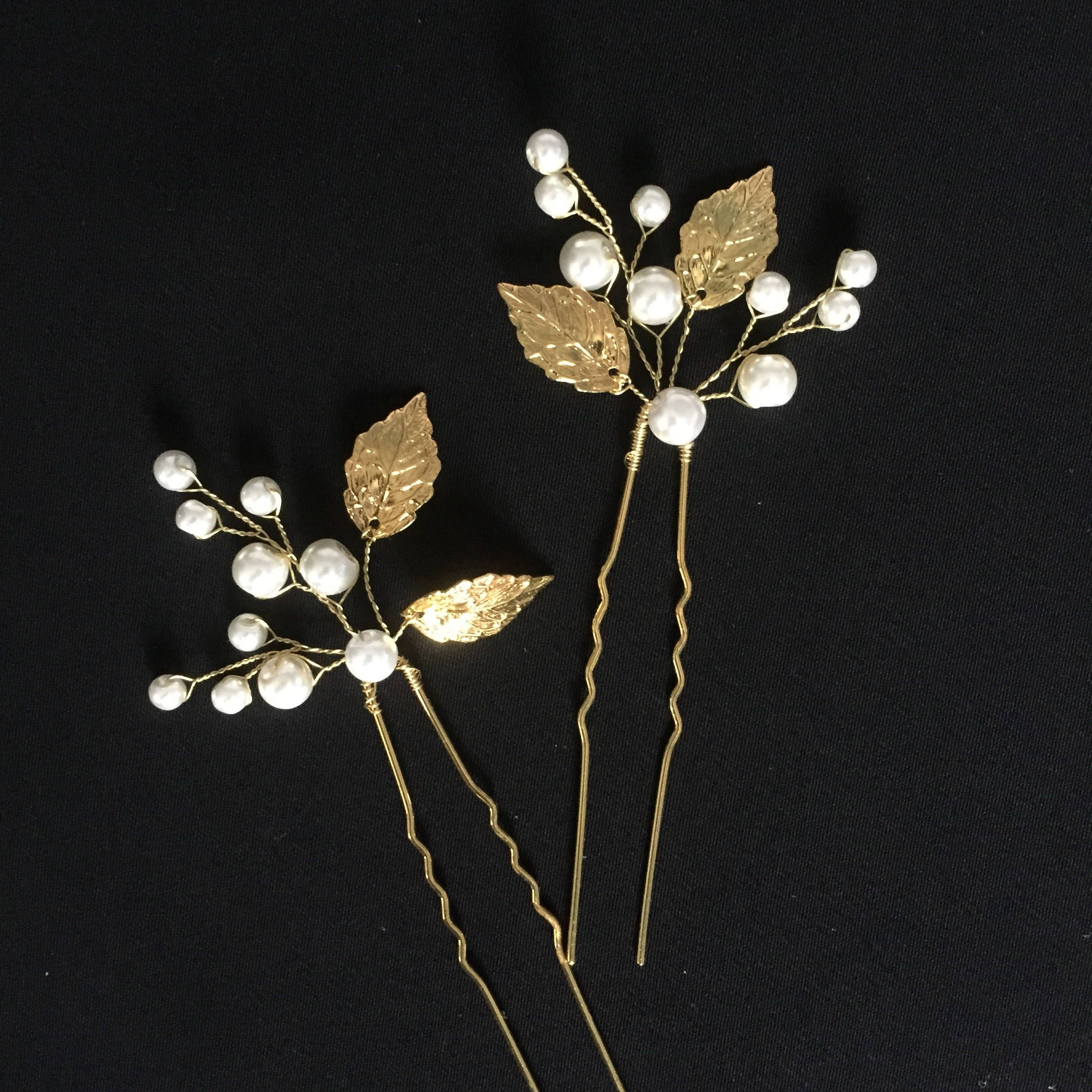 Gold Leaf Hair Pin Silver Leaf hair pins Bridal hair pin Etsy