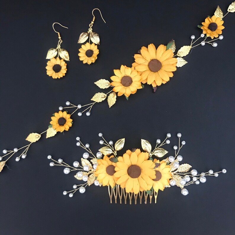 Sunflower belt Belt for dress with sunflowers Sunflower