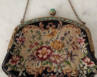 vintage needlepoint bolsa