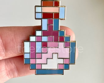 Pixel Potion Bottle Enamel Pin, Hard Enamel Pin, Gift, Inspired, Gift, Handmade