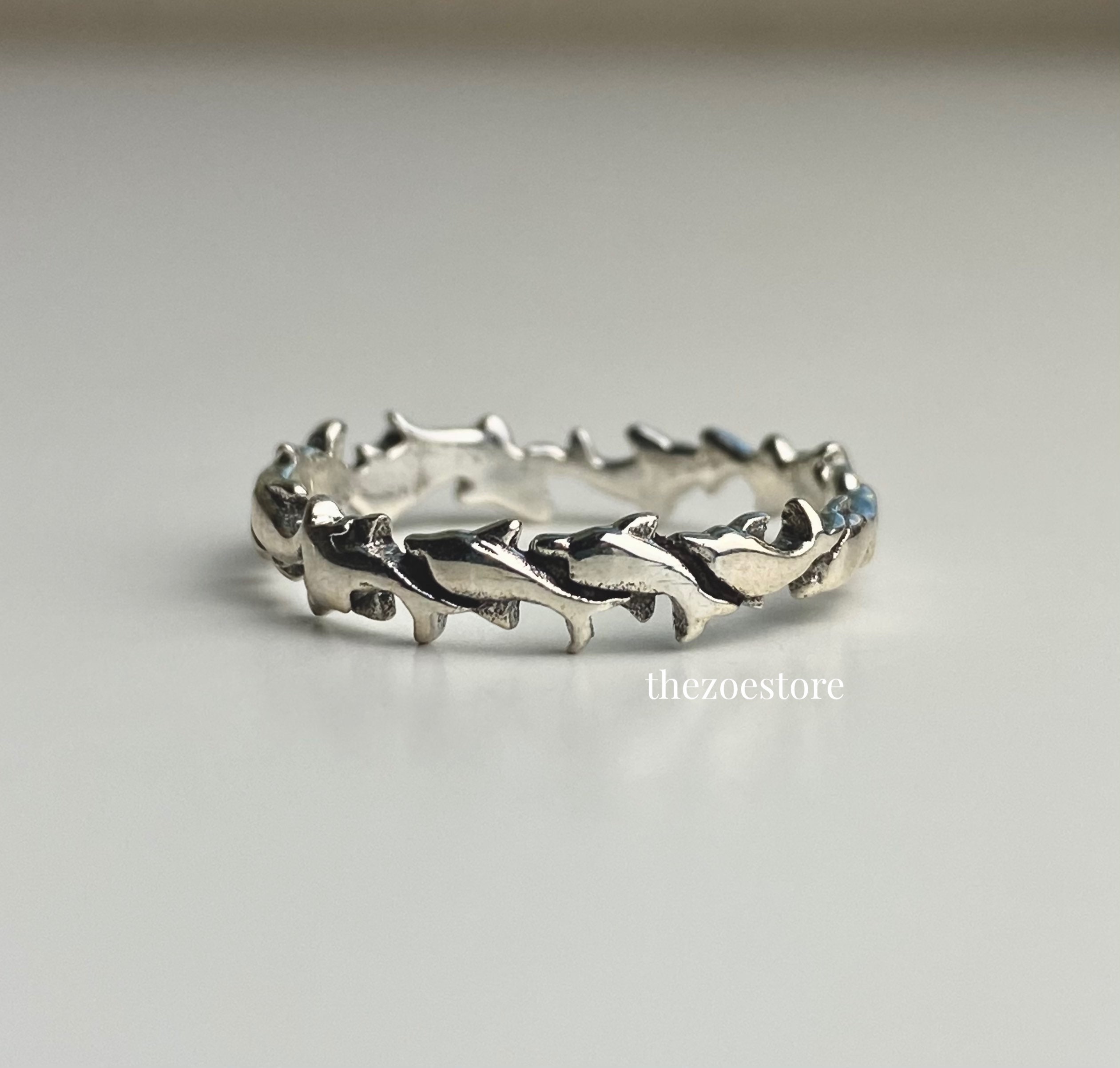 Dolphin Ring Swimming Dolphins .925 Sterling Silver Ring Etsy