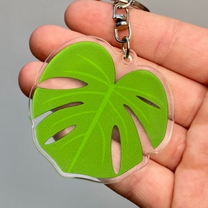 Llavero acrílico Monstera Leaf, de doble cara, llavero de 2&quot;, regalo para amante de las plantas, planta de la casa
