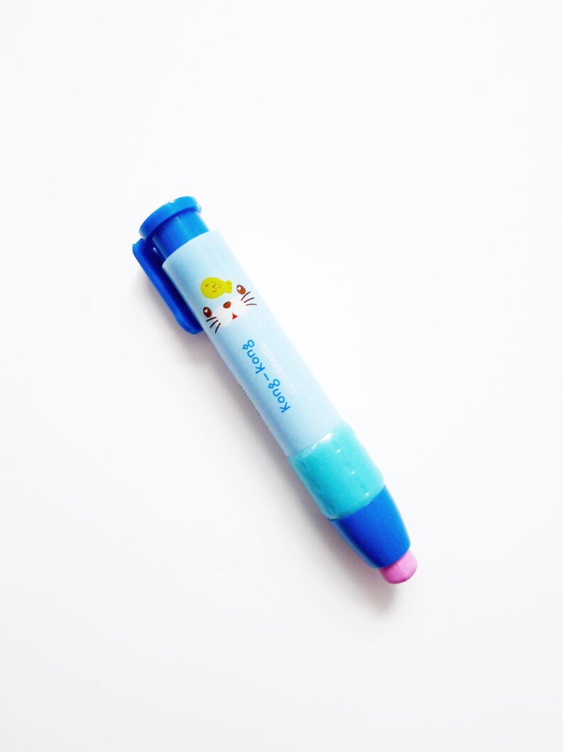 CUTE RETRACTABLE Click Eraser Refills 4 Piece Set pink, Yellow, Blue Etsy