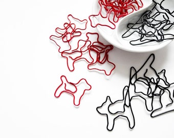 PETS (Red Dogs/Black Cats) Shaped Wire Paper Clips 3 Pack