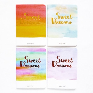 SWEET DREAMS Watercolor Ruled/Grid Notebooks in Assorted Colors