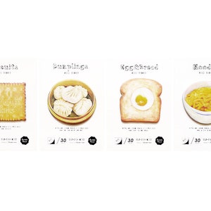 FOOD SERIES (Biscuit, Egg in a Hole, Mac & Cheese, Soup Dumplings) Shaped Paper Sticky Notes