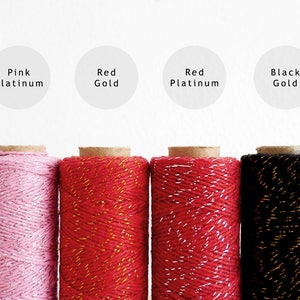 JUST A TWIST Glitzy Collection Assorted Cotton & Metallic Bakers Twine 110 Yards Spool image 2