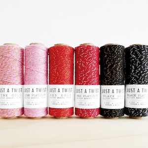 JUST A TWIST Glitzy Collection Assorted Cotton & Metallic Bakers Twine 110 Yards Spool image 1