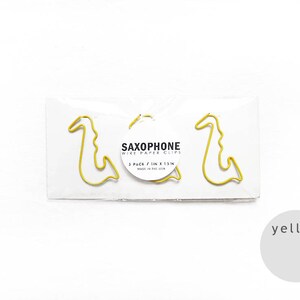 SAXOPHONE Shaped Wire Paper Clips 3 Pack in Assorted Colors (1