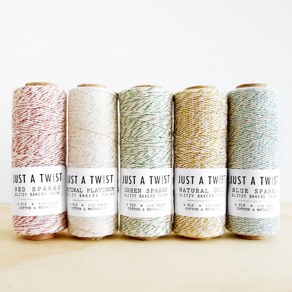 Bakers Twine Spago In Cotone 100% Per Confezioni Regalo E Fai Da Te – 4 Rotoli Da 10 M Ciascuno (40 M Totali), 2 Strati, Biodegradabile