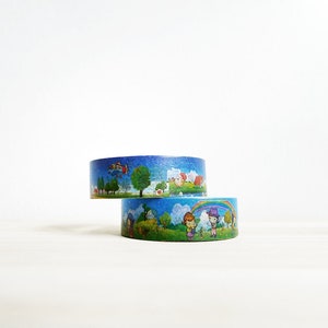 HAPPY DAYS Blue Skies Desenho animado temático Washi Deco Tape 15 mm x 6 metros