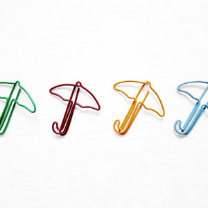 UMBRELLA Shaped Wire Paper Clips 3 Pack in Assorted Colors (1.25&quot; x 1.5&quot;)