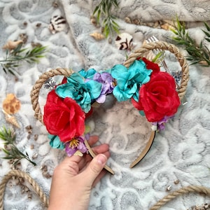 Ariel Mickey ears / Little Mermaid Minnie ears / Princess headband / Under the sea / Floral Headband / Floral Mickey Ears / Disney ears image 9