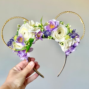 Lavender dream Mickey ears/ Flower and Garden Festival ears / Minnie ears/ Floral Minnie Mouse headband / Floral Mickey Ears / Disney ears