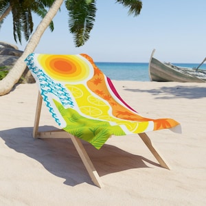 Colorful Brazilian Summer Print Beach Towel - Vibrant Beach Towel for Sunny Days, Summer Essentials, Fun Colorful Towel